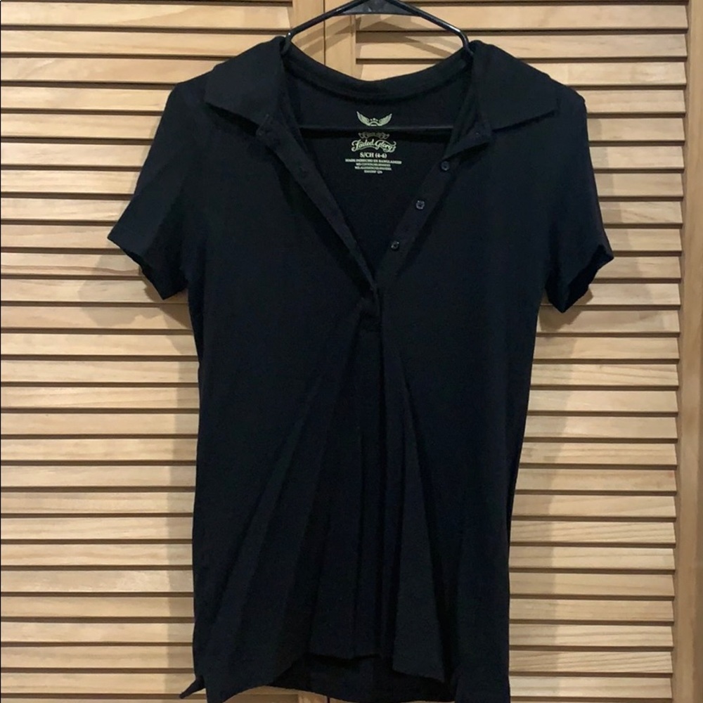 Half button down top